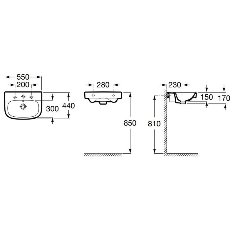Roca Debba Umywalka ścienna 55x44 cm (A325995000)