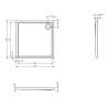 ROCA Malaga 90x90x4 cm Brodzik akrylowy Square Flat (A276255000)