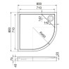 ROCA Malaga 80x80 Brodzik Akrylowy Biały Półokrągły Medio R45 (A27T002000)