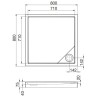 ROCA Malaga 80x80x7,5 Brodzik Biały akrylowy kwadratowy Medio (A27T004000)