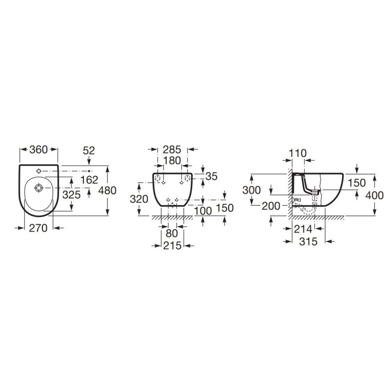 Roca Meridian Bidet podwieszany Compacto (A357246000)