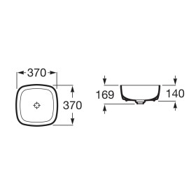 Roca Inspira Umywalka cienkościenna nablatowa Soft 37x37 cm (A327502000)