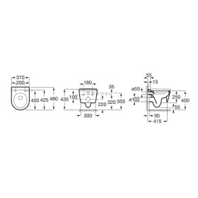 Roca Inspira Round Miska WC podwieszana Rimless Compacto 48 cm (A346528000)