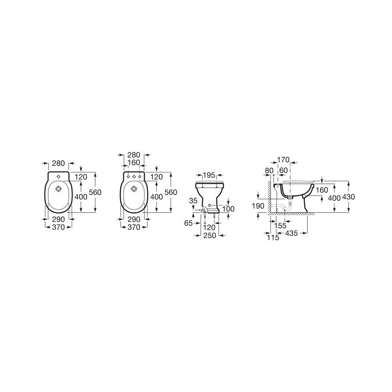 Roca Carmen Bidet stojący 56 cm (A3570A4000)