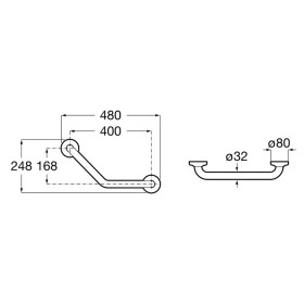 Roca Access Comfort Poręcz kątowa 135 st. biała (A816905009)