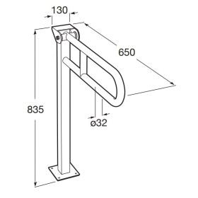 Roca Access Comfort Poręcz składana stojąca 60 cm biała (A816910009)