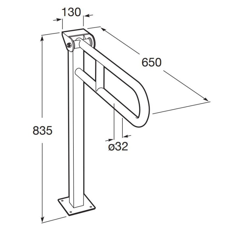 Roca Access Comfort Poręcz składana stojąca 60 cm biała (A816910009)