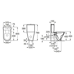 Roca GAP Zbiornik Round do kompaktu WC 4,5/3l z dopływem wody z dołu (A3410N0000)