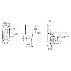 Roca GAP SQUARE Zbiornik WC (A341470000)