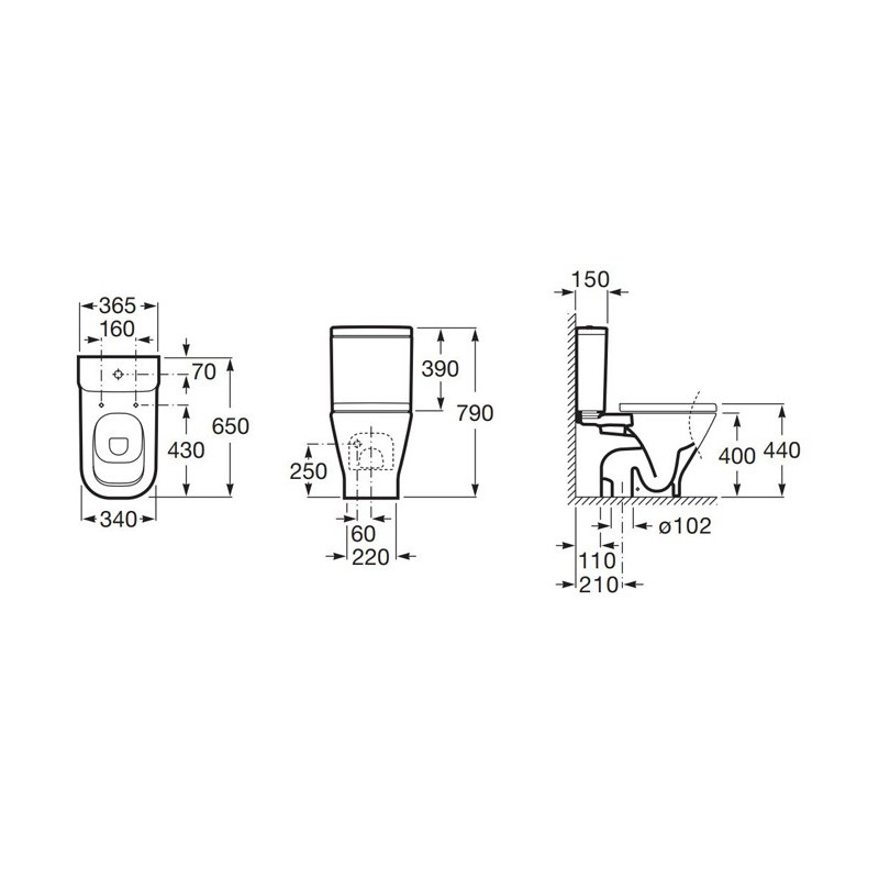 Roca GAP SQUARE Zbiornik WC (A341470000)