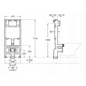 Roca DUPLO WC ONE stelaż podtynkowy (A890070020)