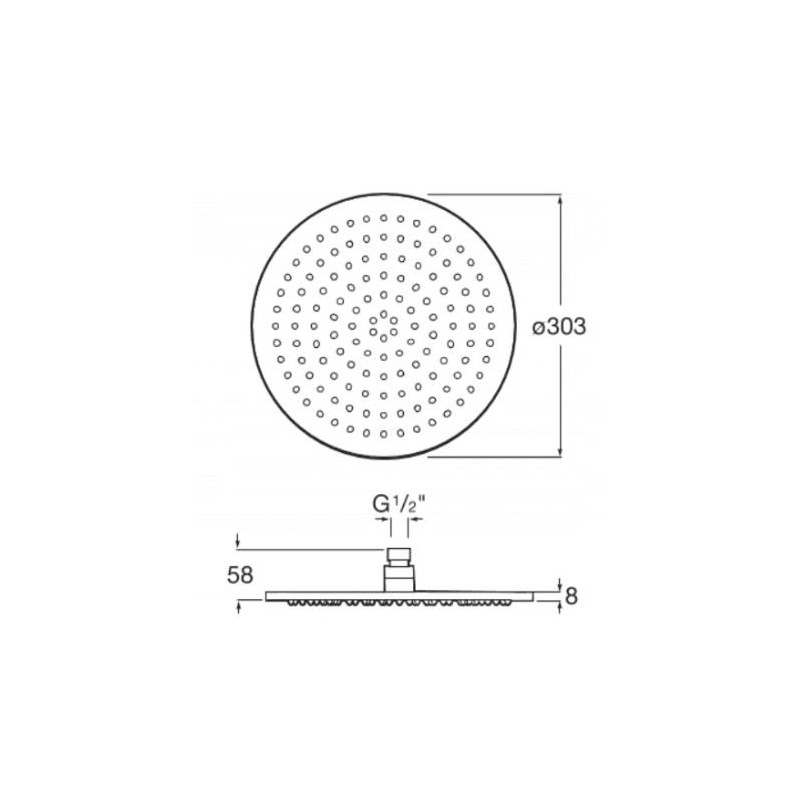 ROCA Raindream głowica okrągła ø300 stal szl. chrom (A5B2550C00)