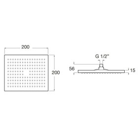 Roca Rainsense głowica kwadratowa 200x200 ABS chrom (A5B2350C00)