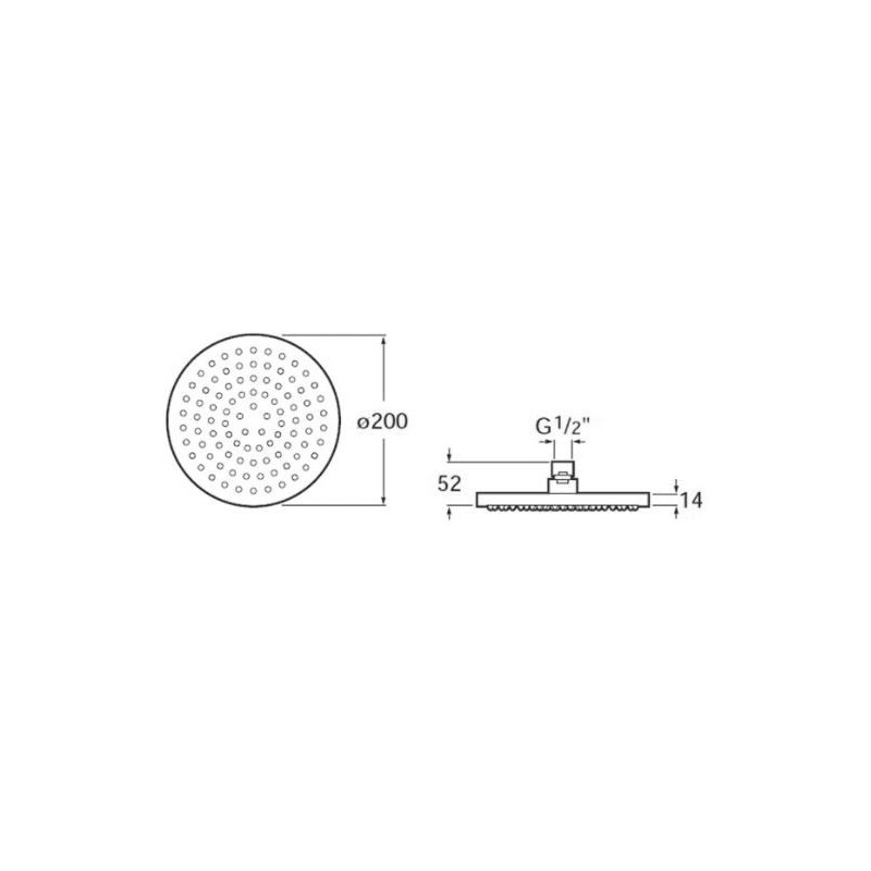 Roca Rainsense głowica okrągła ø200 ABS chrom (A5B2150C00)