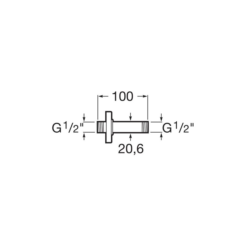 Roca Ramię sufitowe do głowic prysznic, wysokość 100, metal chrom (A5B0450C00)