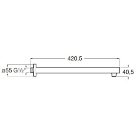 Roca Ramię ścienne do głowic prysznicowych Square 400 mm (A5B0950C00)