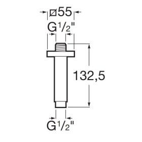 Roca Ramię sufitowe do głowic prysznicowych Square 100 mm (A5B1050C00)