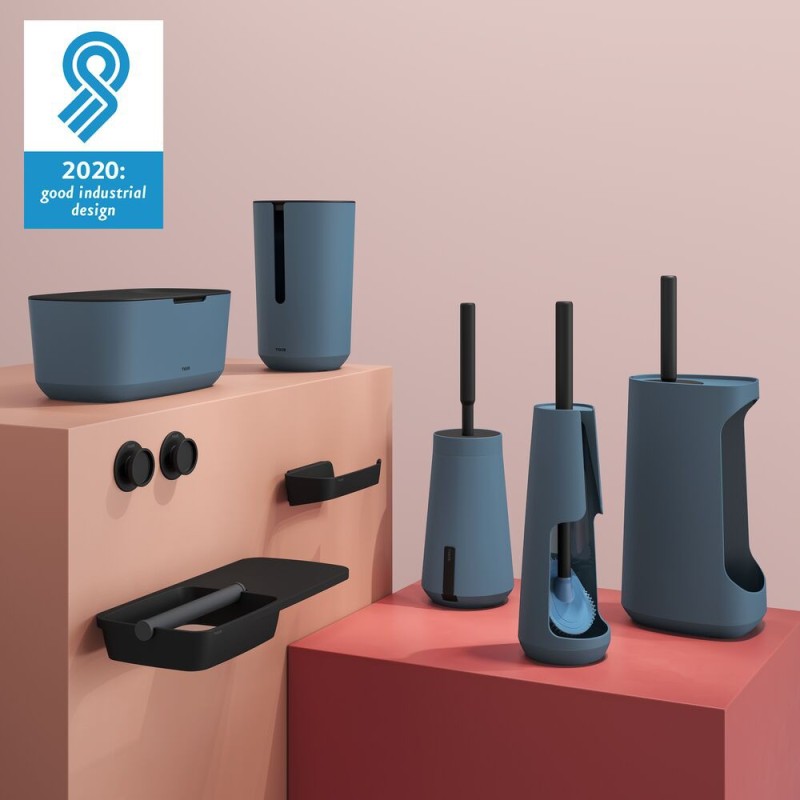 Tiger Tess Pojemnik na szczotkę toaletowa z elastyczną szczotką Swoop® Niebieski / Czarny (1329427246)