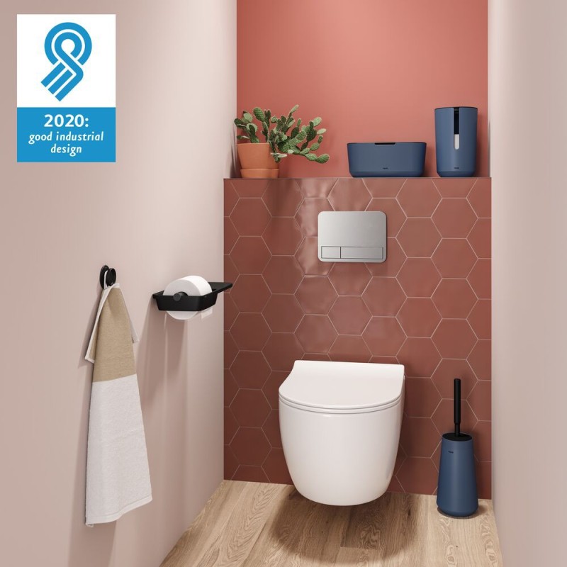 Tiger Tess Pojemnik na szczotkę toaletowa z elastyczną szczotką Swoop® Niebieski / Czarny (1329427246)