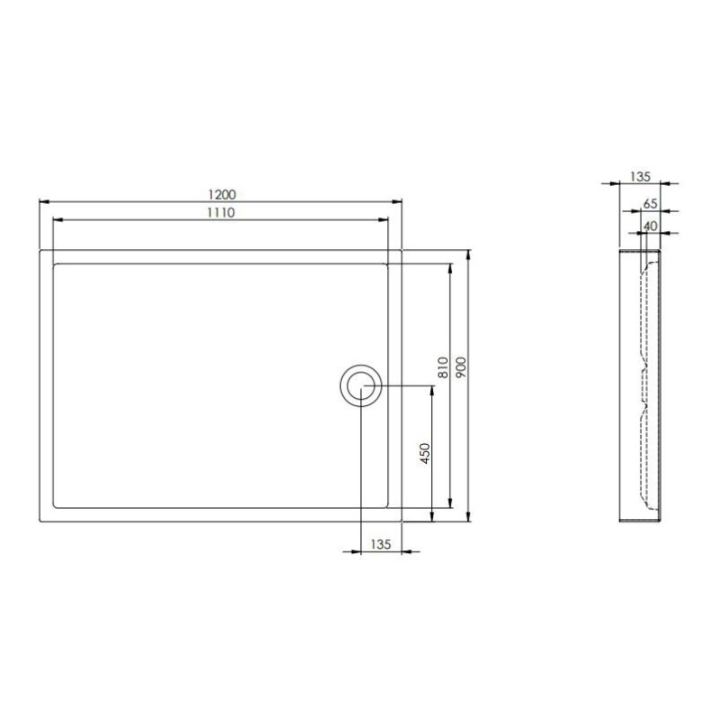 ROCA Granada 120x90x13 Brodzik Akrylowy Compact, SYFON W KPL( A276342000)