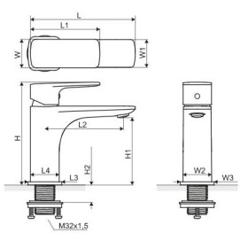 Excellent Keria bateria umywalkowa, chrom (AREX.2001CR)