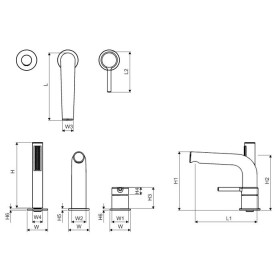 Excellent PI Bateria wannowa 3 otworowa, złoty połysk (AREX.1233GL)