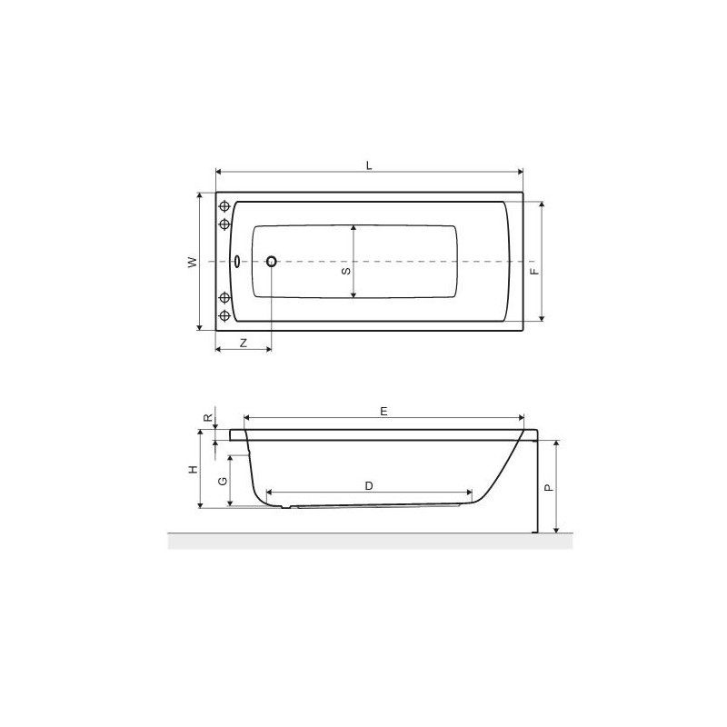 Excellent Wanna Aquaria Prostokątna 150x70 biała (WAEX.AQU15WH)