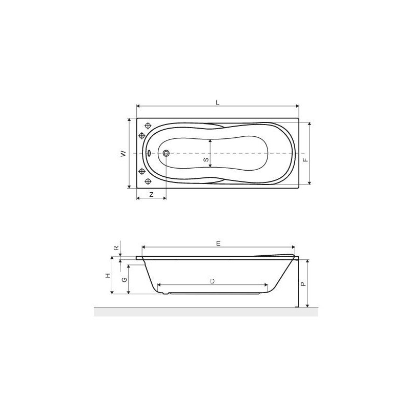 Excellent Sekwana Wanna Prostokątna 160x70 cm, biała (WAEX.SEK16WH)