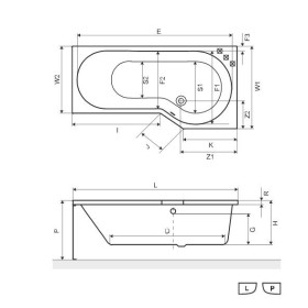 Excellent Be Spot Wanna Narożna Lewa 160x80 biała (WAEX.BSL16WH)