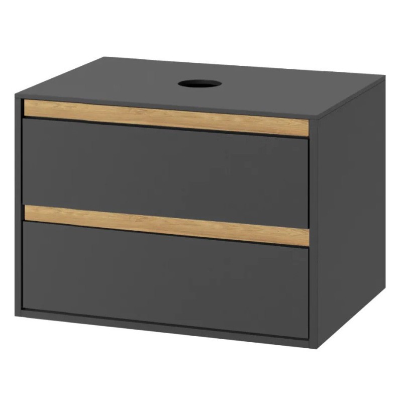Excellent Tuto Szafka Pod Umywalkę Nablatową 80 cm Szary/Dąb (MLEX.0104.800.GRBL)