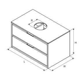 Excellent Tuto Szafka Pod Umywalkę Nablatową 80 cm Szary/Dąb (MLEX.0104.800.GRBL)