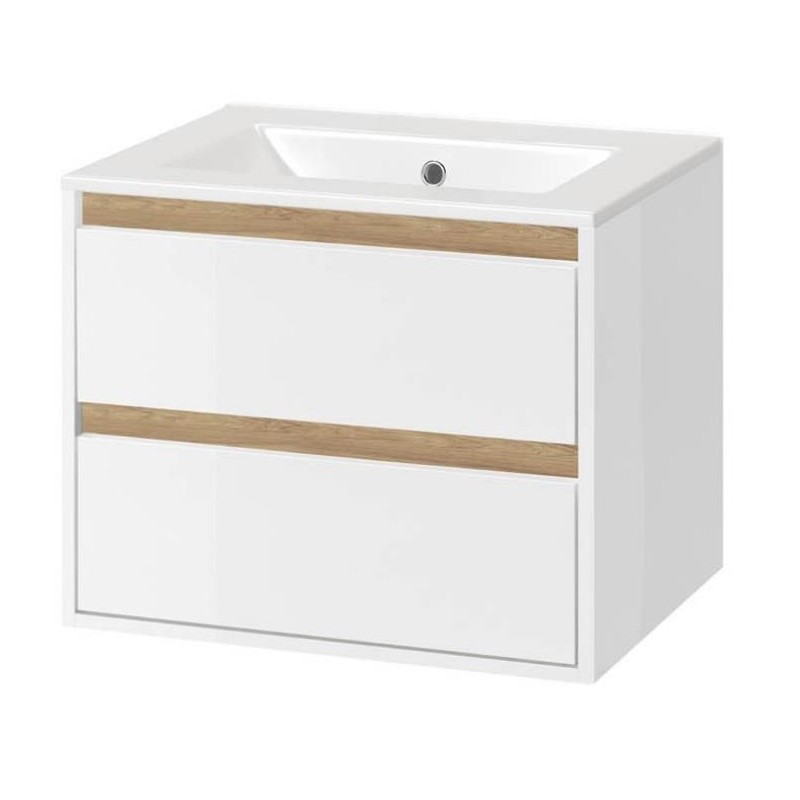 Excellent Tuto Szafka 60 cm Biały Połysk+Dąb (MLEX.0103.600.WHBL)