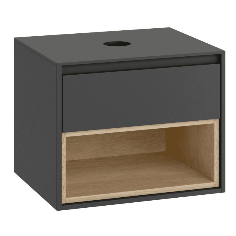 Excellent Tuto Szafka Pod Umywalkę Nablatową 60 cm Szary/Dąb (MLEX.0102.600.GRBL)