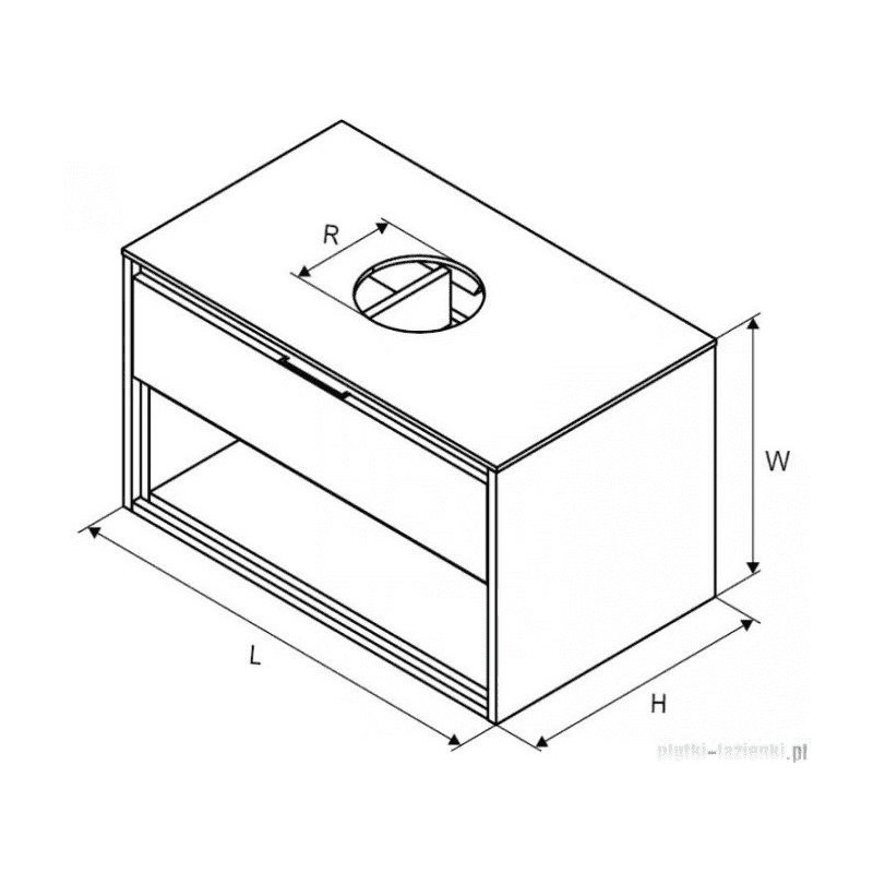 Excellent Tuto Szafka Pod Umywalkę Nablatową 80 cm Szary/Dąb (MLEX.0102.800.GRBL)