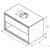 Excellent Tuto Szafka Pod Umywalkę Nablatową 80 cm Szary/Dąb (MLEX.0102.800.GRBL)
