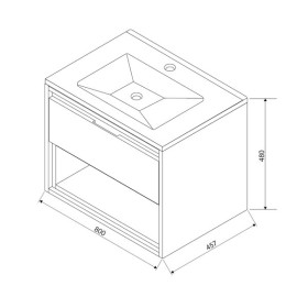 Excellent Tuto szafka pod umywalkę 80 cm, szary/dąb (MLEX.0101.800.GRBL)