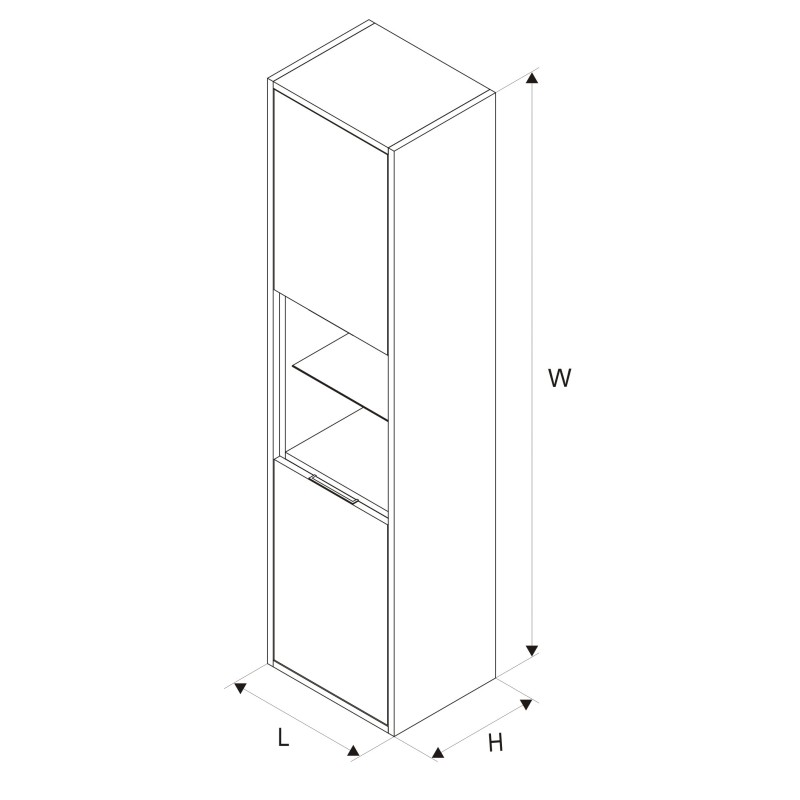 Excellent Tuto słupek 40 cm, czarny mat/dąb (MLEX.0201.400.BKBL)