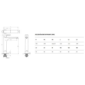 Excellent Keria bateria umywalkowa wysoka, chrom (AREX.2002CR)