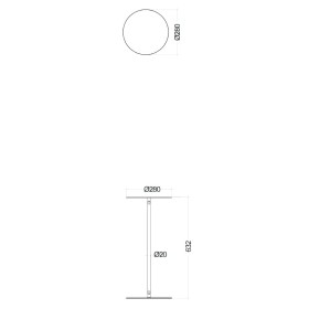 Rak Ceramics  Des Stolik okrągły śr. 28 cm, wys. 63 cm czarny mat (METST001504)