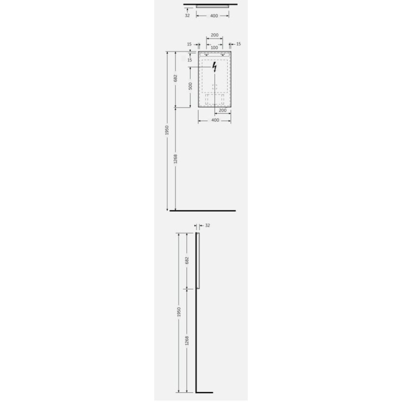 Rak Ceramics Joy 400mm x 680mm Lustro wiszące LED (JOYMR04068LED)