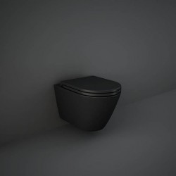 Rak Ceramics Feeling miska WC podwiesz. Rimless 52x36 cm czarny mat (RST23504A)