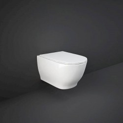 Rak Ceramics Zestaw Moon Miska WC Podwieszana Rimless & Deska WC Slim Wolnoopadająca (MOON1SET)