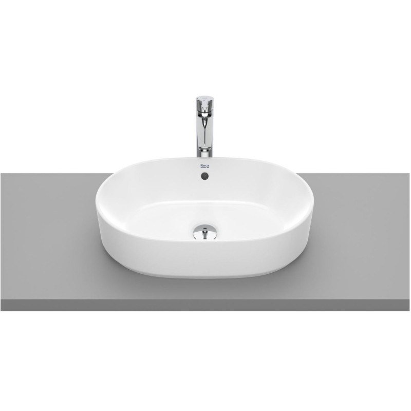 Roca GAP Umywalka nablatowa owalna 55x39 cm bez otworu na baterię, z przelewem (A3270Y1000)