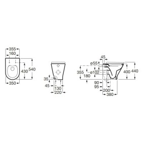 Roca GAP ROUND Miska WC stojąca Rimless przyścienna BTW (A3470N7000)
