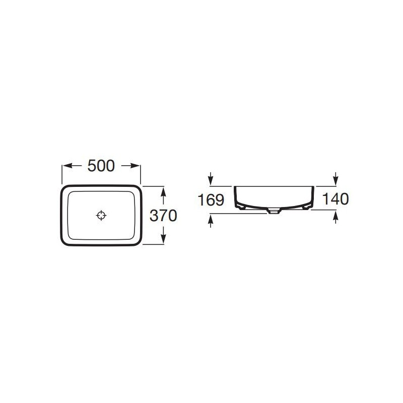 Roca INSPIRA SQUARE Umywalka 500X370 OCT FINECERAMIC® BEŻ (A327530650)