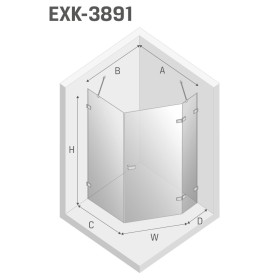 New Trendy Avexa Kabina Asymetryczna P 100x80x200 Przezroczyste 6 mm Active Shield (EXK-3891)