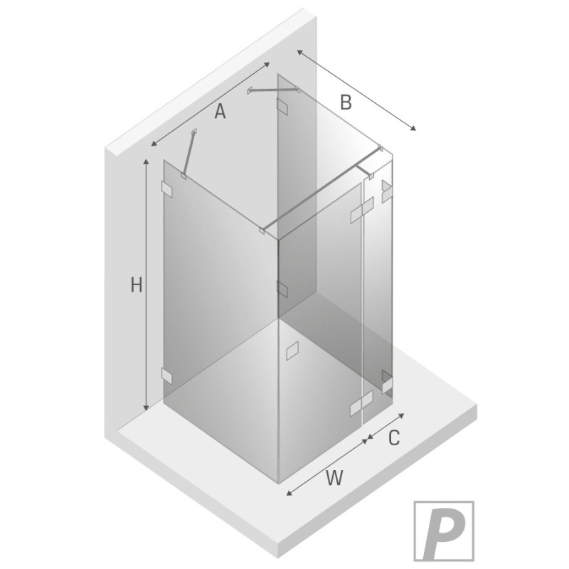 New Trendy Kabina Avexa Prostokątna Przyścienna P 80x90x200 Przezroczyste 6mm Active Shield (EXK-2475)