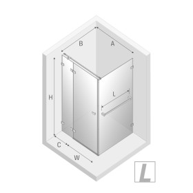 New Trendy Avexa Kabina Prostokątna L 80x100x200 Przezroczyste 6mm Active Shield (EXK-2386)