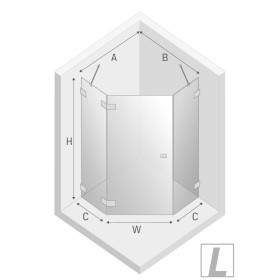 New Trendy Avexa Black Kabina Pięciokątna L 80x80x200 Przezroczyste 6 mm Active Shield (EXK-3873)
