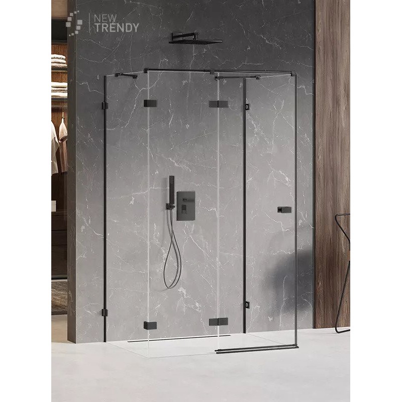 New Trendy Avexa Black Kabina Prostokątna Przyścienna 120x90x200 Przezroczyste 6mm Active Shield (EXK-2621)